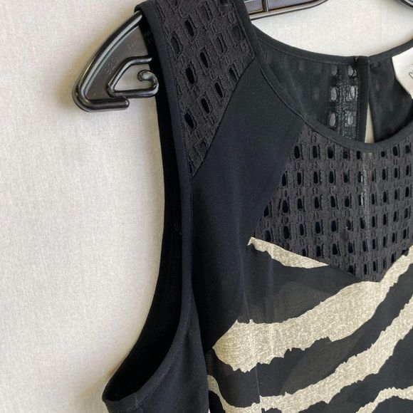 CABI Zebra Print Sheer with Mesh Detail Blouse - Picture 5 of 8